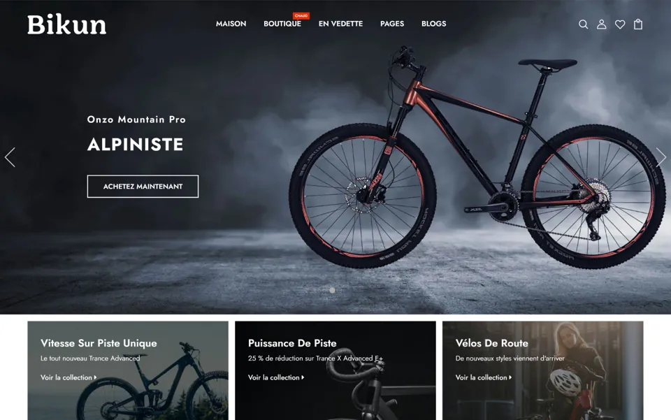 Site Bikun, vélos haut de gamme