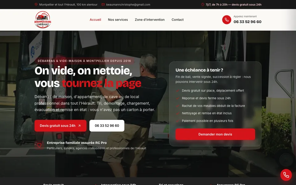 Site Les Débarrasseurs de l'Hérault