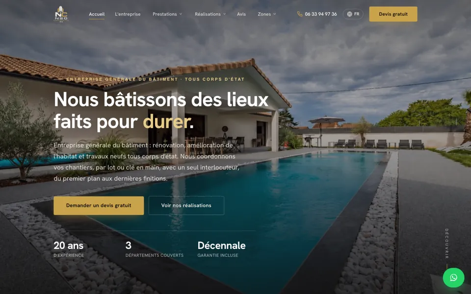 Site Neo Construction 24, entreprise du bâtiment