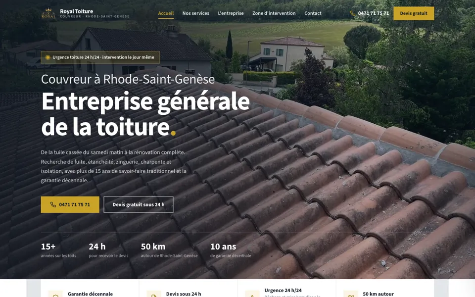 Site Royal Toiture, couvreur à Rhode-Saint-Genèse