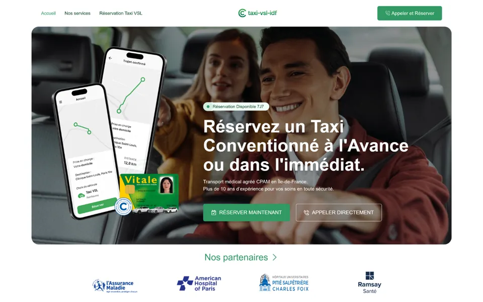 Site Taxi VSL Île-de-France